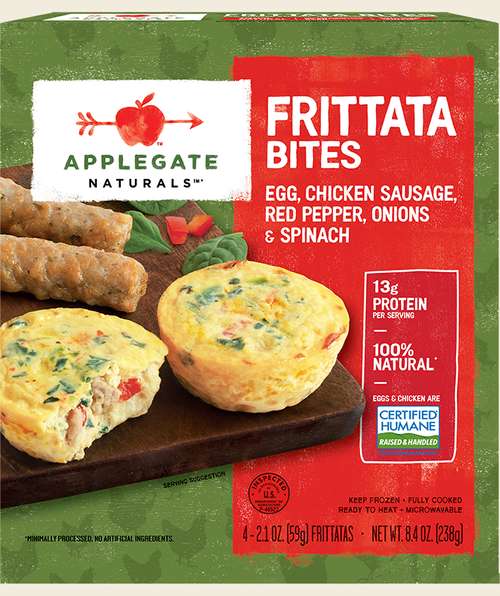 APPLEGATE NATURALS™ Chicken Sausage Red Pepper Onions and Spinach Frittata Bites Front